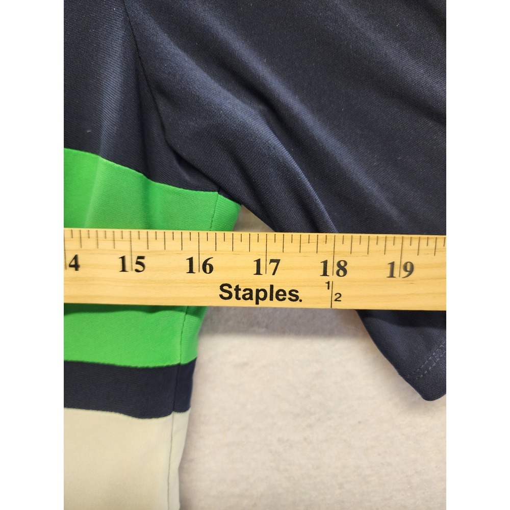 Lauren Ralph Lauren Navy Blue Green White Striped Square Neck Sheath Dress 10 - Picture 7 of 9